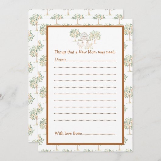 キュートファームバーンドベイビーシャワー 招待状 (正面/裏面)