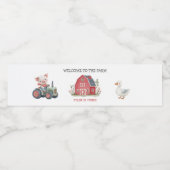 キュートファームピグトラクターバースデーパーティー ペットボトルラベル (シングルラベル)