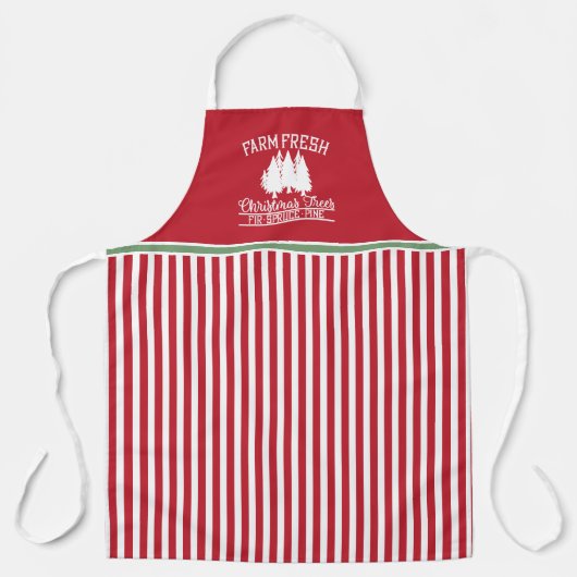 キュートファームフレッシュクリスマスツリーズホリデー エプロン (正面)