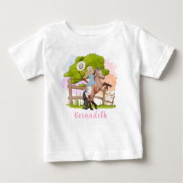 キュートファームブロンドガール誕生日 ベビーTシャツ