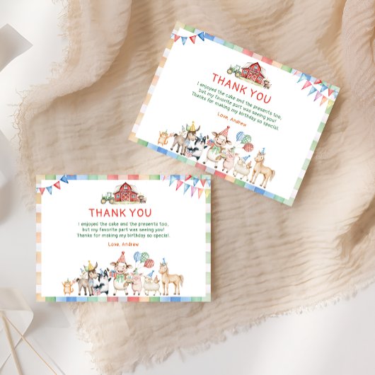 キュートファーム納屋周囲の庭誕生日サンキューユー サンキューカード