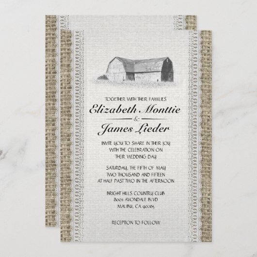 キュートファーム結婚式招待状 招待状 (正面/裏面)