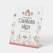 キュートファーム誕生日カスタム標識 台座サイン (正面)