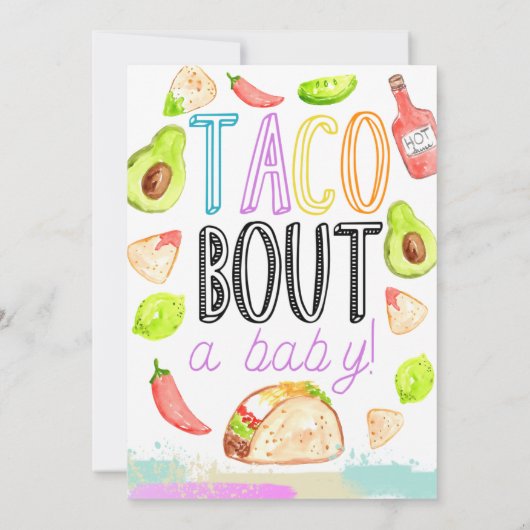 キュートフィエスタタコテーマバビーシャワー招待状 招待状 (裏面)