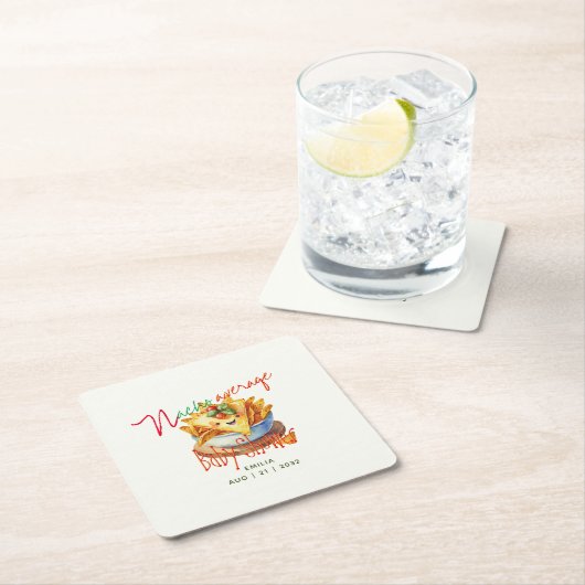 キュートフィエスタナチアベレーターベビーシャワーカスタム スクエアペーパーコースター (インサイチュ)