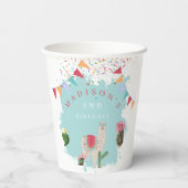 キュートフィエスタラマ&サボス子供の誕生日 紙コップ (裏面)