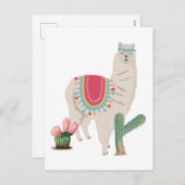 キュートフィエスタラマ&サボテン シーズンポストカード (正面/裏面)