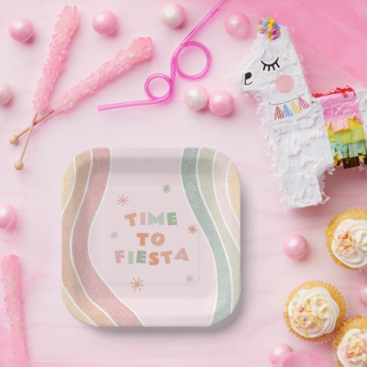 キュートフィエスタレインボー誕生日 ペーパープレート (パーティー)