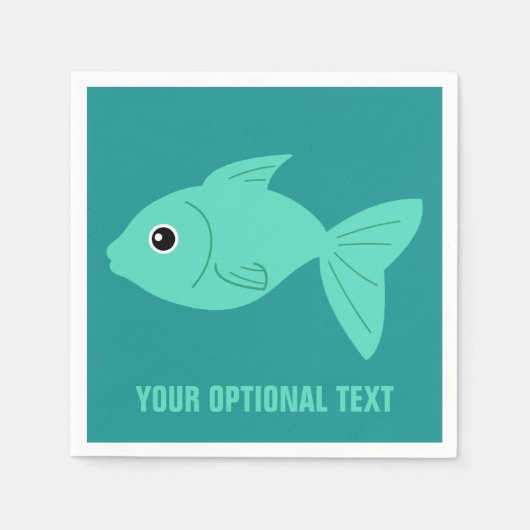 キュートフィッシュカスタム紙ナプキン スタンダードカクテルナプキン (正面)