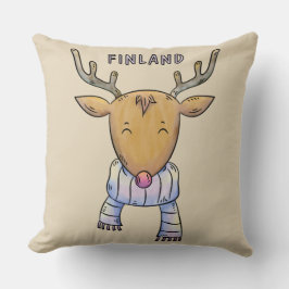 キュートフィンランドトナカイ装飾用クッション クッション