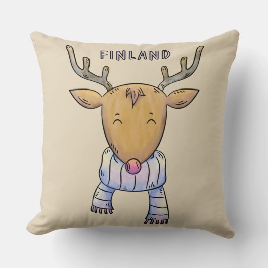 キュートフィンランドトナカイ装飾用クッション クッション (正面)
