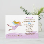 キュートフェアリーのゴッドマザーアンドドット誕生日招待状 招待状 (スタンド正面)