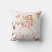 キュートフェアリーガーデンテーマと名前をカスタムする クッション (正面)