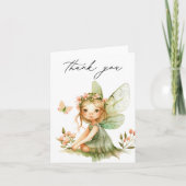 キュートフェアリーファースト誕生日招待状 サンキューカード (正面)