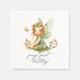 キュートフェアリーファースト誕生日 スタンダードカクテルナプキン