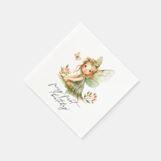 キュートフェアリーファースト誕生日 スタンダードカクテルナプキン (角)