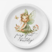 キュートフェアリーファースト誕生日 ペーパープレート (正面)