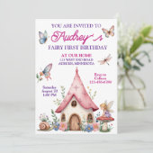 キュートフェアリーファースト誕生日 招待状 (スタンド正面)