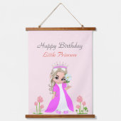 キュートフェアリープリンセスガールバースデーぶら下がったパーティーT 吊り下げ型タペストリー (正面)