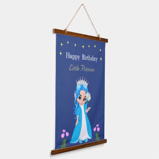 キュートフェアリープリンセスガール誕生日ぶら下がったズタペストル 吊り下げ型タペストリー (傾斜あり)