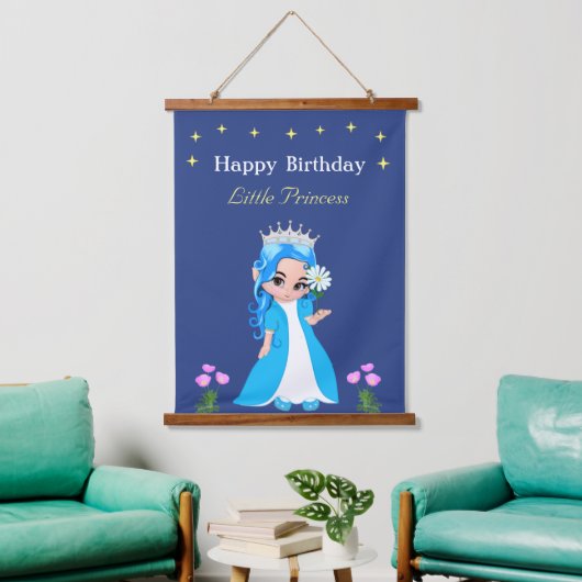 キュートフェアリープリンセスガール誕生日ぶら下がったズタペストル 吊り下げ型タペストリー (リビング)