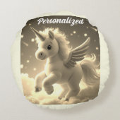 キュートフェアリーベビーユニコーンクリーきらめくムファンタジー ラウンドクッション (裏面)