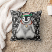 キュートフェスティバルホリデーペンギングリッター雪片 クッション (ブランケット)