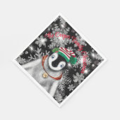 キュートフェスティバルホリデーペンギングリッター雪片 スタンダードランチョンナプキン (角)