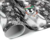 キュートフェスティバルホリデーペンギングリッター雪片 ラッピングペーパー (ロールコーナー)