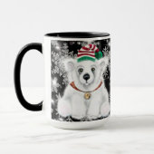 キュートフェスティバルホリデーポーラーベアグリッタースノーフレーク マグカップ (左)