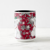 キュートフェスティバルホリデーポーラーベアグリッタースノーフレーク マグカップ (中央)