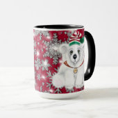 キュートフェスティバルホリデーポーラーベアグリッタースノーフレーク マグカップ (正面右)