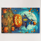 キュートフェスティバル幽霊のよく出るハウス |ハッピーハローウィン ジグソーパズル (横)