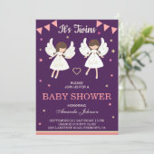 キュートフェリーズツインガールズベビーシャワー招待状 招待状 (スタンド正面)