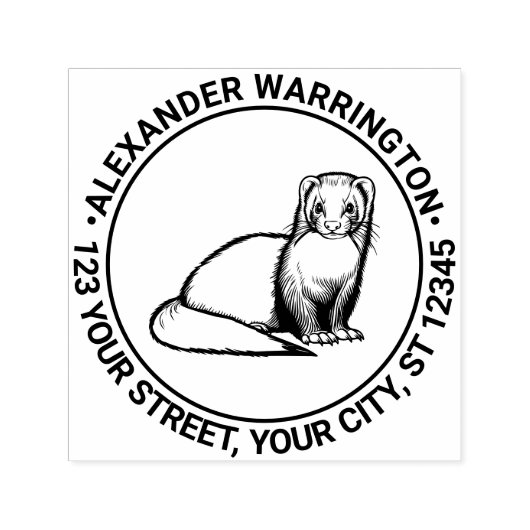 キュートフェレットネーム差出人住所 セルフインキングスタンプ (デザイン)