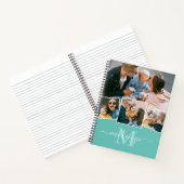 キュートフォトコラージュモノグラムティール(緑がかった色) ノートブック (内部)