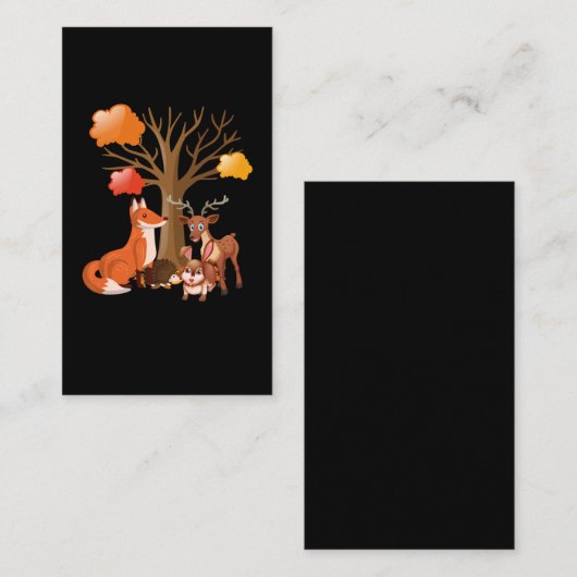 キュートフォレストアニマルズディアーズキツネバニーハリネズミ 名刺