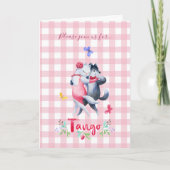 キュートフォレストウルブズタンゴ1stバースデーダンステーマ 招待状 (正面)