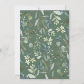 キュートフォレストキツネグリーンリーリース男の赤ちゃんシャワー 招待状 (裏面)