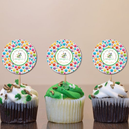 キュートフォレストキツネ踊りチャールストングリーンギンガム ラウンドシール