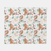 キュートフォレストクリッターフリースブランケット フリースブランケット (正面(横))