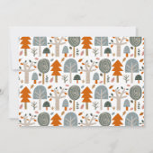 キュートフォレストフクロウ子供の誕生日パーティー 招待状 (裏面)