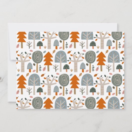 キュートフォレストフクロウ子供の誕生日パーティー 招待状 (裏面)