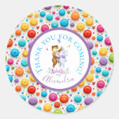 キュートフォレストベアーズワルツレインボー水玉模様 ラウンドシール (正面)