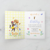 キュートフォレストライオンズ踊りサルサイエローギンガム 招待状 (内部)
