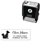 キュートフォークアートキツネパーソナライズされた差出人住所 セルフインキングスタンプ (インサイチュ)