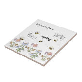 キュートフォークアートビーズデイジー蝶 タイル (側面)