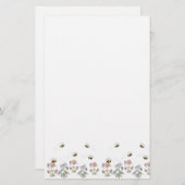 キュートフォークアートビーズデイジー蝶 便箋 (正面/裏面)