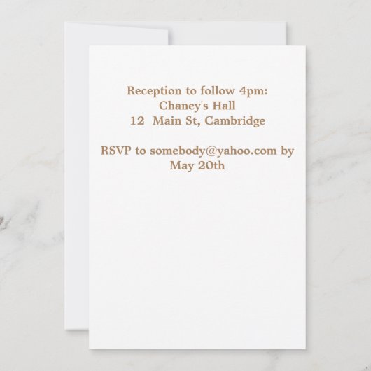 キュートフクロウウッドランド素朴結婚式招待状 招待状 (裏面)