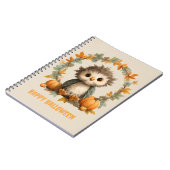 キュートフクロウカボチャハッピーハローウィンデザイン ノートブック (左側)